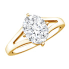 Rosec Jewels-Oval Cut Moissanite Solitaire Engagement Ring in Split Shank