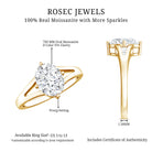 Rosec Jewels-Oval Cut Moissanite Solitaire Engagement Ring in Split Shank