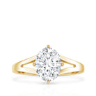 Rosec Jewels-Oval Cut Moissanite Solitaire Engagement Ring in Split Shank