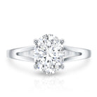 Rosec Jewels-Solitaire Oval Cut Moissanite Split Shank Engagement Ring