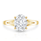 Rosec Jewels-Solitaire Oval Cut Moissanite Split Shank Engagement Ring