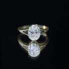 Certified 2 Carat Oval Moissanite Solitaire Engagement Ring in Split Shank D-VS1 - Rosec Jewels