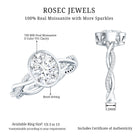 Brilliant Cut Moissanite Bezel Set Engagement Ring in Braided Shank D-VS1 - Rosec Jewels