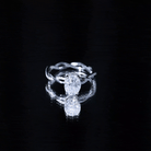 Certified 2 Carat Moissanite Hidden Halo Engagement Ring in Silver D-VS1 14K Yellow Gold Plated Silver - Rosec Jewels