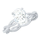 Rosec Jewels-Oval Shape Moissanite Solitaire Engagement Ring in Braided Shank