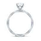 Rosec Jewels-Oval Shape Moissanite Solitaire Engagement Ring in Braided Shank