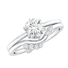 Rosec Jewels-Solitaire Moissanite Wedding Ring Set for Her