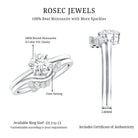 Rosec Jewels-Solitaire Moissanite Wedding Ring Set for Her