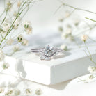 Rosec Jewels-Solitaire Moissanite Wedding Ring Set for Her