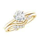 Rosec Jewels-Solitaire Moissanite Wedding Ring Set for Her