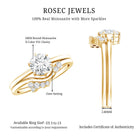 Rosec Jewels-Solitaire Moissanite Wedding Ring Set for Her