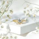 Rosec Jewels-Solitaire Moissanite Wedding Ring Set for Her