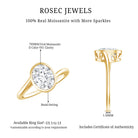 Rosec Jewels-Solitaire 7X9 MM Moissanite Oval Engagement Ring with Bypass Shank