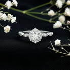 Antique Style Moissanite Halo Engagement Ring D-VS1 - Rosec Jewels