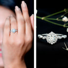 Antique Style Moissanite Halo Engagement Ring D-VS1 - Rosec Jewels