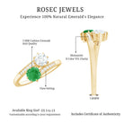 Rosec Jewels-Emerald and Moissanite Two Stone Engagement Ring in Bypass Shank