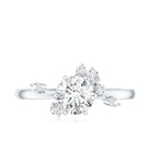 Rosec Jewels-Round Cut Scatter Moissanite Unique Engagement Ring