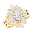 Rosec Jewels-Vintage Inspired Moissanite Wedding Ring Set of 3