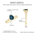 Rosec Jewels-Pear Shaped London Blue Topaz and Diamond Engagement Ring For Women