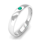 Natural May Birthstone Emerald Band Ring AAA - Rosec Jewels