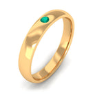 Natural May Birthstone Emerald Band Ring AAA - Rosec Jewels