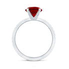 Peg Head Set Lab Grown Ruby Solitaire Engagement Ring AAAA - Rosec Jewels