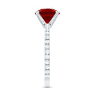 Peg Head Set Lab Grown Ruby Solitaire Engagement Ring AAAA - Rosec Jewels
