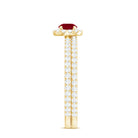 Natural Ruby Wedding Engagement Ring Set with Diamond AAA - Rosec Jewels