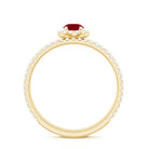 Natural Ruby Wedding Engagement Ring Set with Diamond AAA - Rosec Jewels