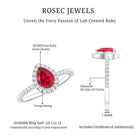 Rosec Jewels-Lab Created Ruby Teardrop Halo Engagement Ring with Diamond