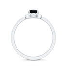 Certified 0.85 Carat Pear Shape Lab Grown Black and White Diamond Halo Engagement Ring AAAA ( Synthetic ) - Rosec Jewels