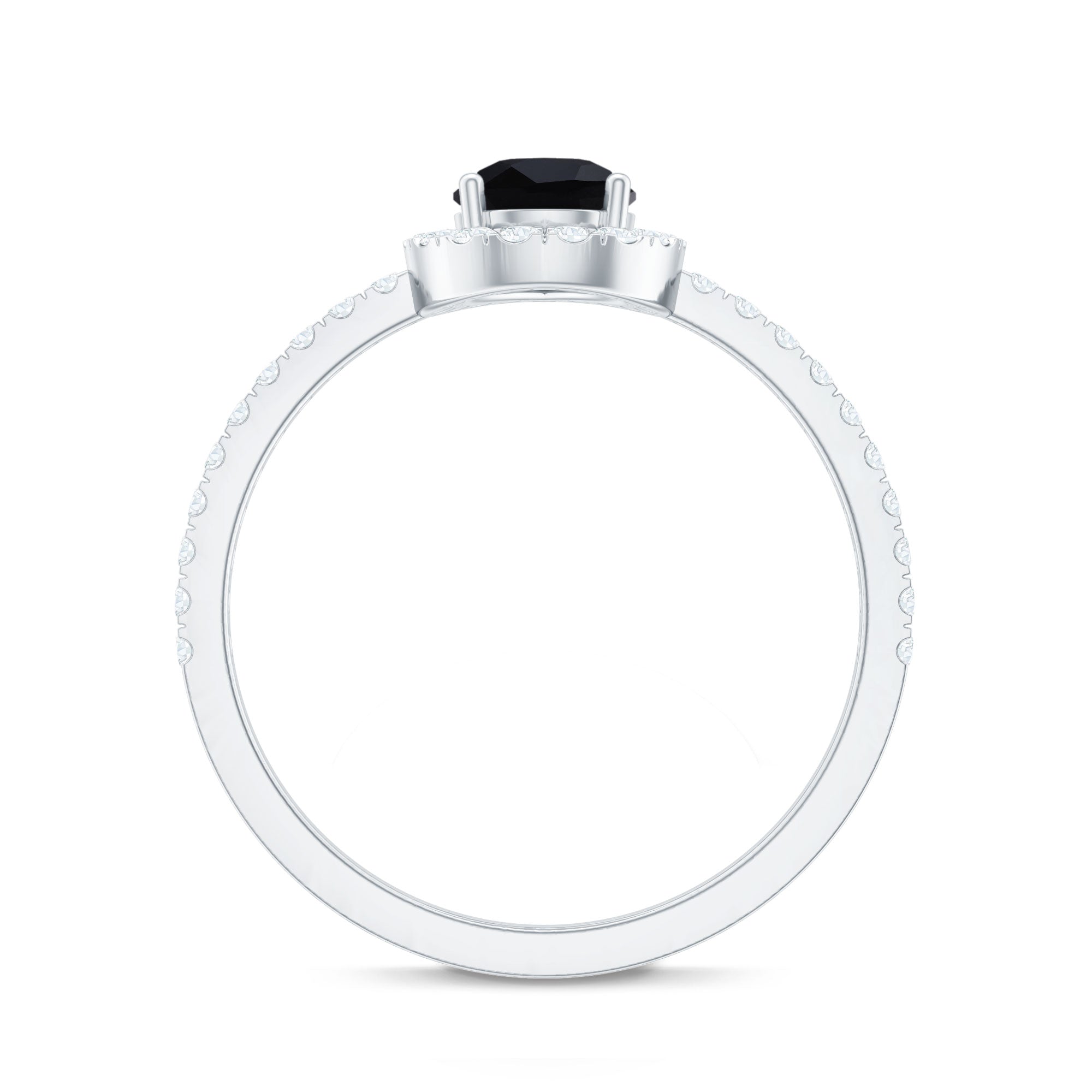 Certified 0.85 Carat Pear Shape Lab Grown Black and White Diamond Halo Engagement Ring AAAA ( Synthetic ) - Rosec Jewels