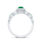 Rosec Jewels-Natural Emerald Diamond Vintage Looking Engagement Ring