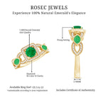 Rosec Jewels-Natural Emerald Diamond Vintage Looking Engagement Ring