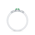 Natural Marquise Emerald Diamond Promise Ring with Celtic Knot AAA - Rosec Jewels