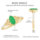 Natural Marquise Emerald Diamond Promise Ring with Celtic Knot AAA - Rosec Jewels