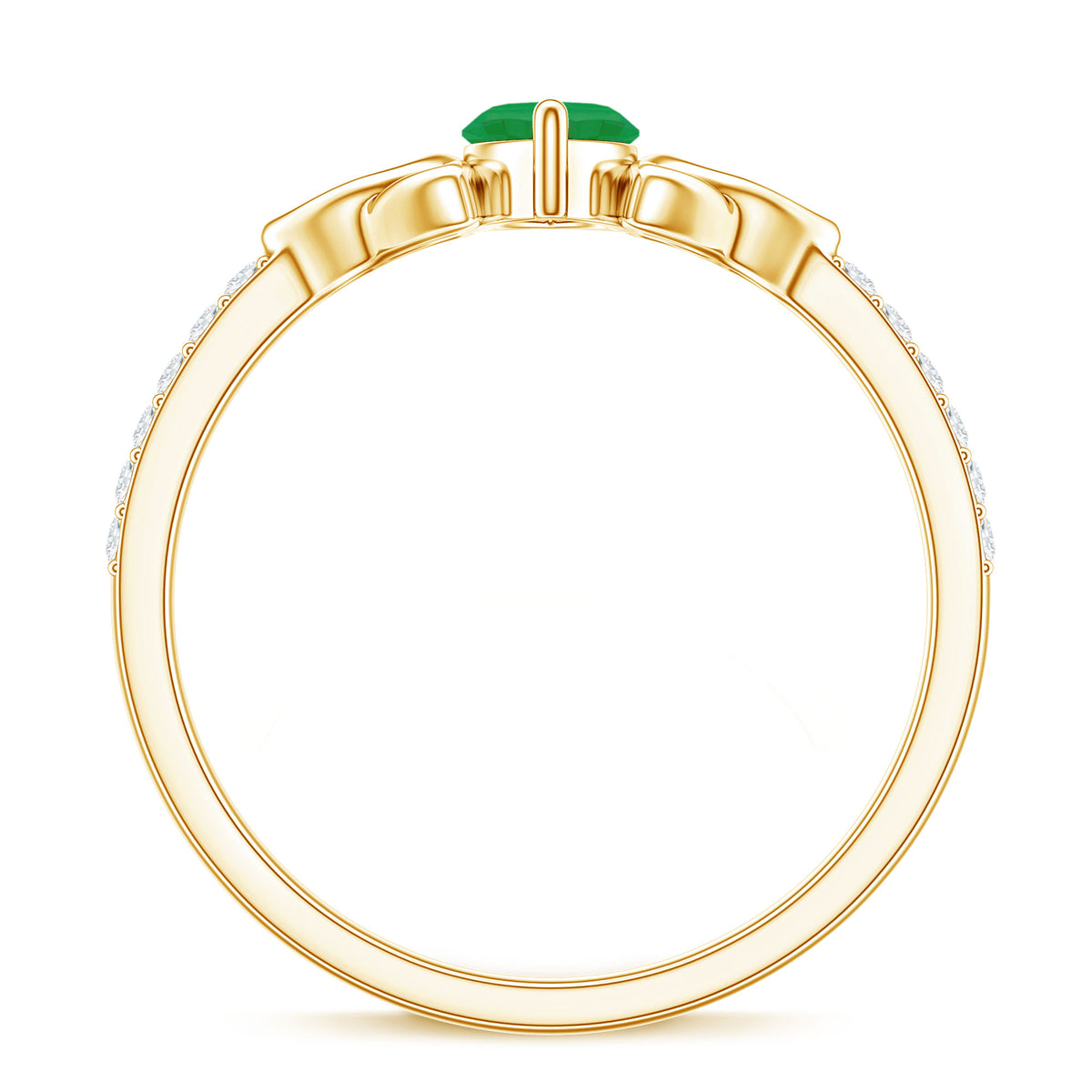Natural Marquise Emerald Diamond Promise Ring with Celtic Knot AAA - Rosec Jewels