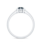 Certified Blue Topaz and Diamond Halo Promise Ring AAA - Rosec Jewels
