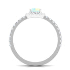 Ethiopian Opal and Diamond Teardrop Engagement Ring Ethiopian Opal - ( AAA ) - Quality - Rosec Jewels