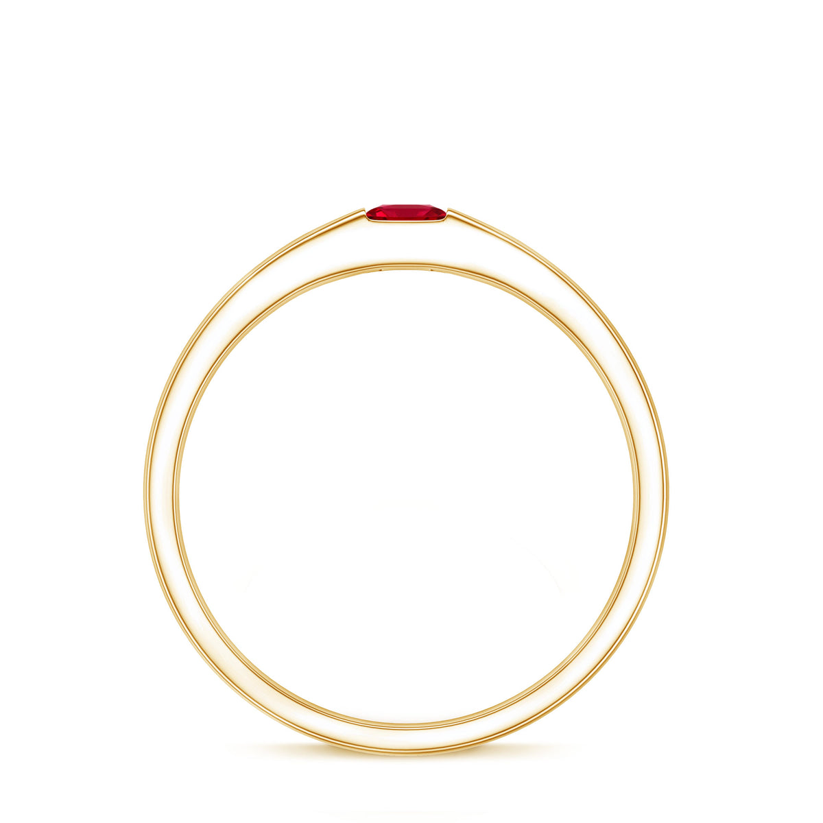 Princess Cut Created Ruby Solitaire Promise Ring AAAA - Rosec Jewels