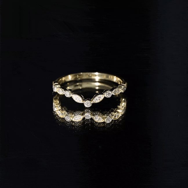 Natural Diamond Curved Wedding Enhancer Ring Natural - ( HI-SI ) - Rosec Jewels