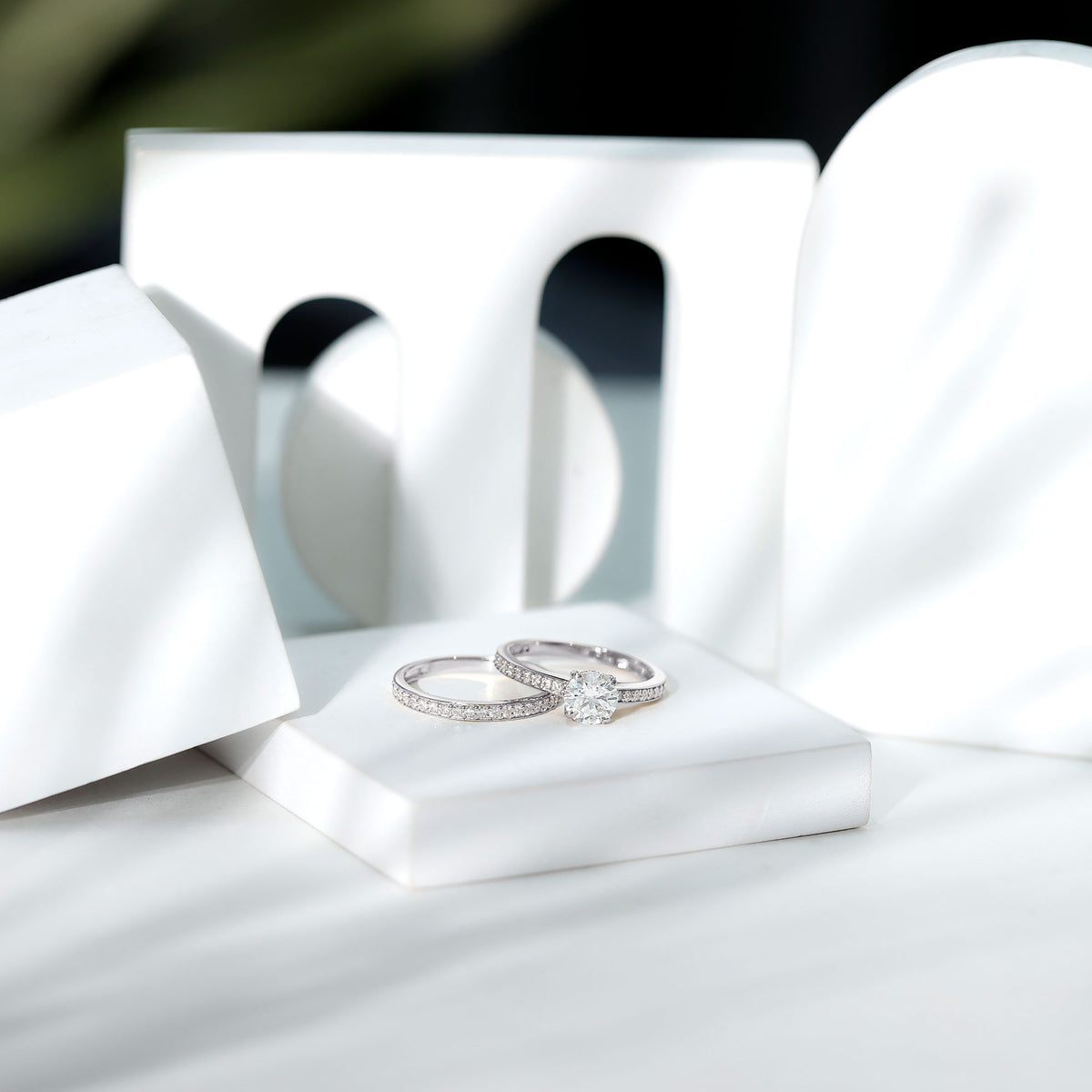 Rosec Jewels-1 Carat Lab Grown Diamond Wedding Ring Set with IGI Certificate