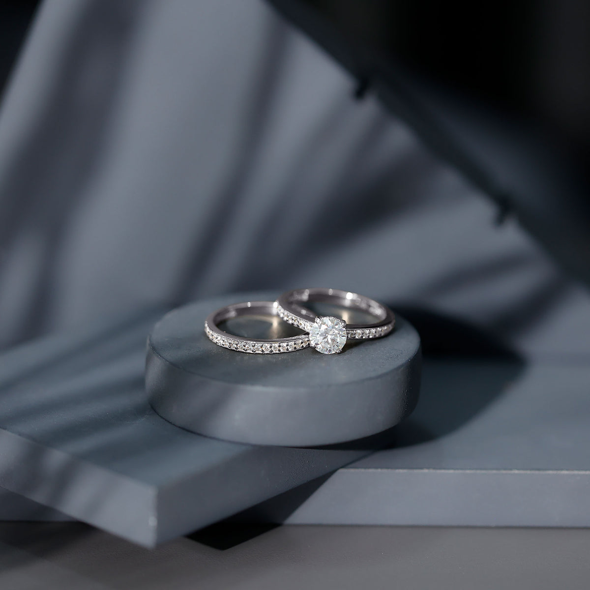 Rosec Jewels-1 Carat Lab Grown Diamond Wedding Ring Set with IGI Certificate