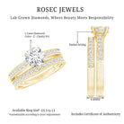 1 Carat Lab Grown Diamond Wedding Ring Set with IGI Certificate Lab - ( E-VS1 ) - Rosec Jewels