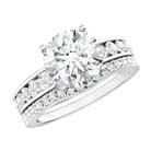Rosec Jewels-IGI Authenticated Lab Grown 3 Carat Diamond Engagement Ring with Wedding Band