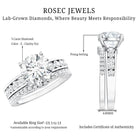 Rosec Jewels-IGI Authenticated Lab Grown 3 Carat Diamond Engagement Ring with Wedding Band