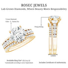 Rosec Jewels-IGI Authenticated Lab Grown 3 Carat Diamond Engagement Ring with Wedding Band
