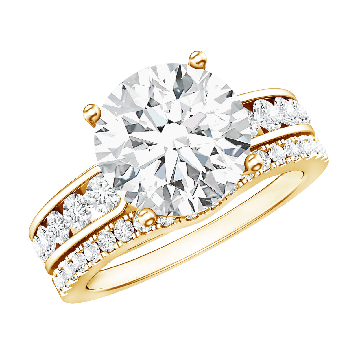 Rosec Jewels-IGI Verified 4 Carat Lab Grown Diamond Engagement Ring with Enhancer