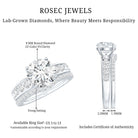 Rosec Jewels-2 Carat Lab Grown Diamond Wedding Engagement Ring Set IGI Certified