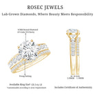 Rosec Jewels-2 Carat Lab Grown Diamond Wedding Engagement Ring Set IGI Certified